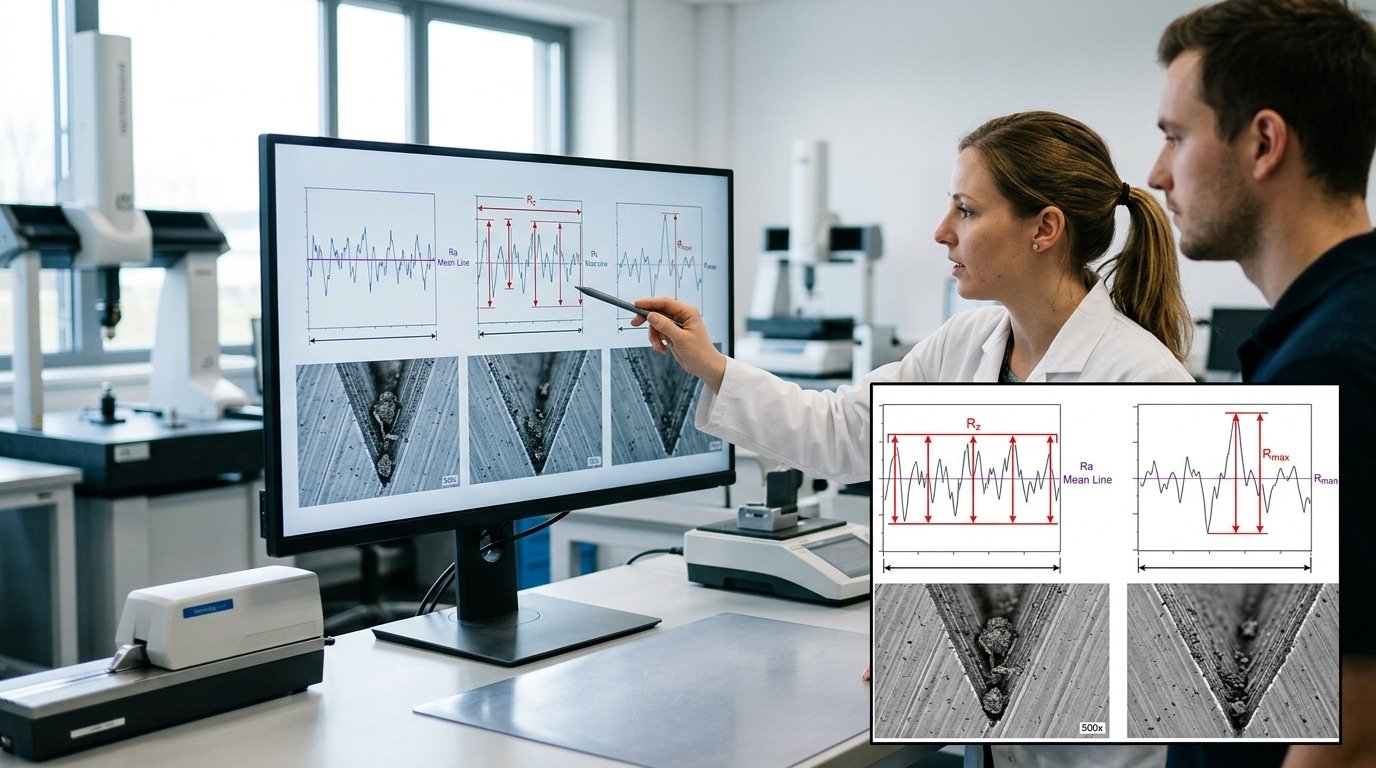 Ra Rz Rmax surface roughness metrics affecting laser cleaning efficiency