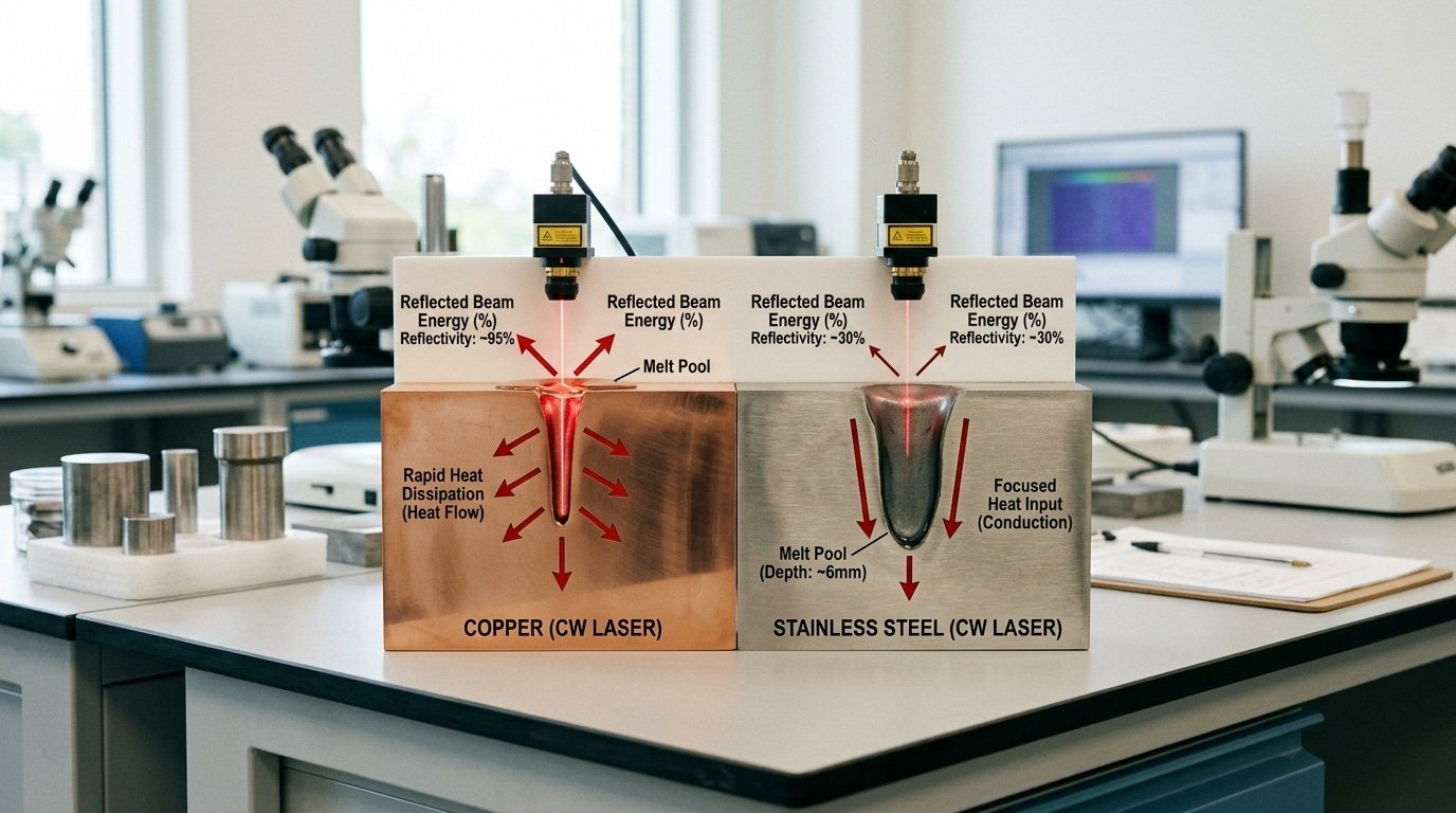 Why melting point alone does not predict laser weldability comparison