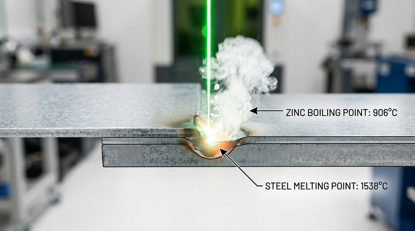 Why galvanized steel is difficult to laser weld zinc vapor diagram