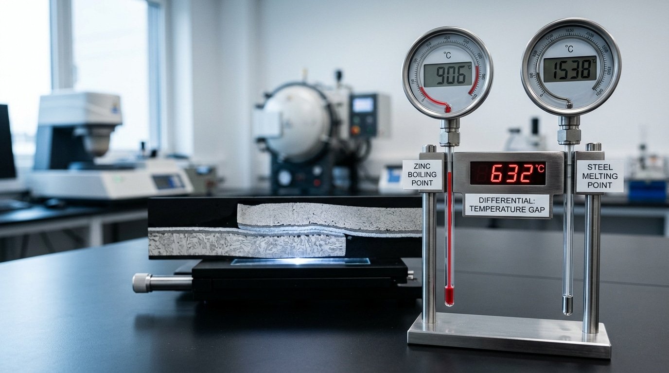 boiling point mismatch explaining why galvanized steel is difficult to laser weld