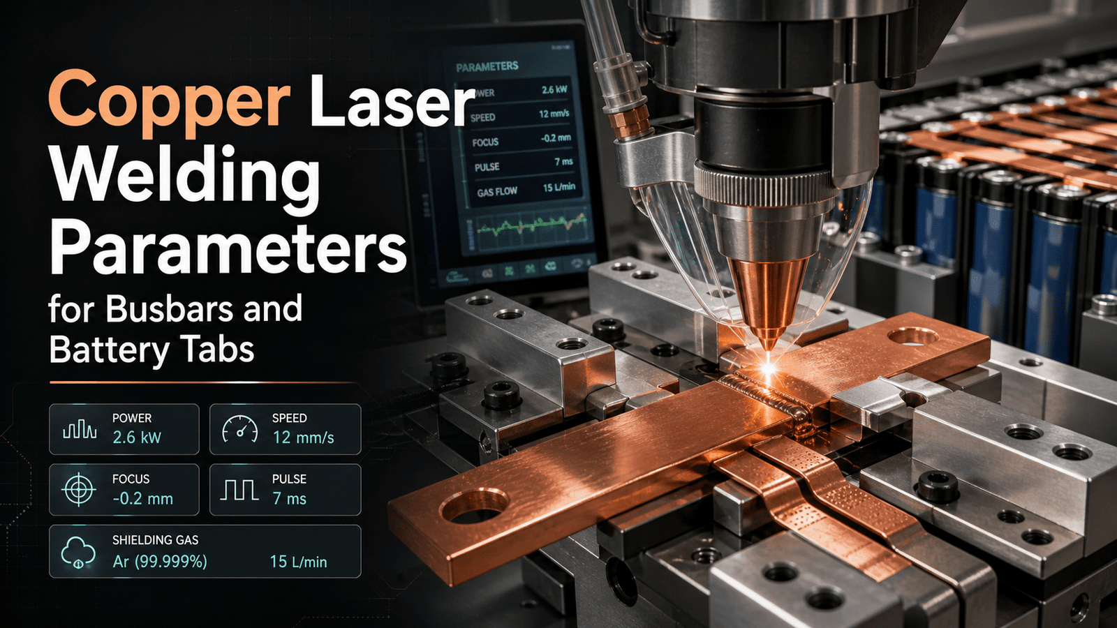 Copper Laser Welding Parameters for Busbars and Battery Tabs