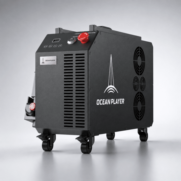 Oceanplayer Laser 300 watt pulsed laser cleaning machine prepared for factory acceptance testing